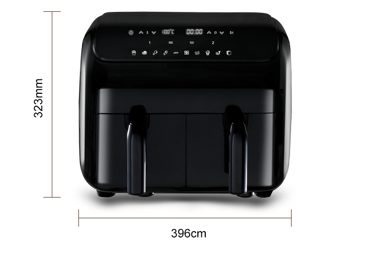 Household 8L Touch Screen Double Air Fryer Electric Deep Fryer Oven Smart Air Fryers With 2 Independent Baskets