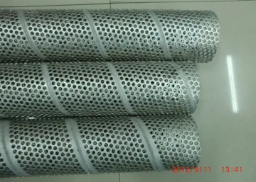Stainless Steel Perforated Spiral Welded Pipe / Punched Metal Pipe For Filter Tubes