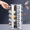 Stainless Steel Glass Canister Seasoning Rack