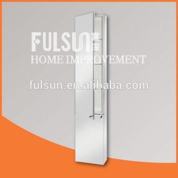 Tall Wall Mounted Stainless Steel Wrapped MDF Bathroom Mirror cabinet