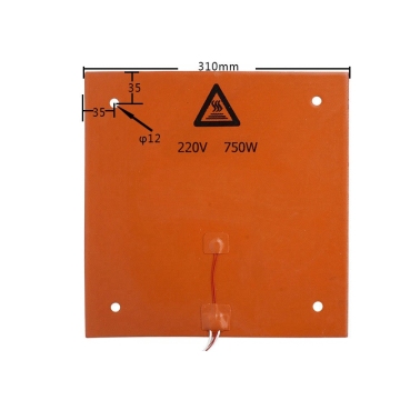 Silicone Heater 3D Printer Heated Bed for Large Plates - 240W, 12V/110V/220V/230V, 400x400mm