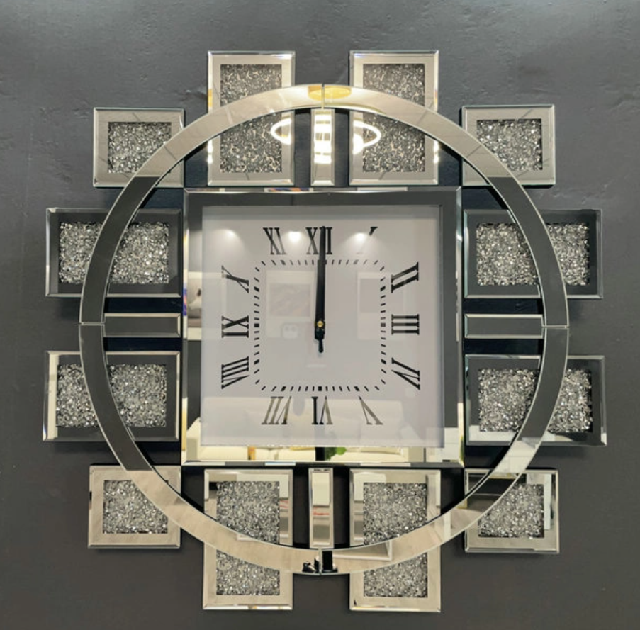 Horloge murale miroir intérieure élégante