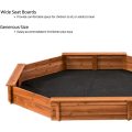 Caja de arena de madera octágono con tablas de asiento