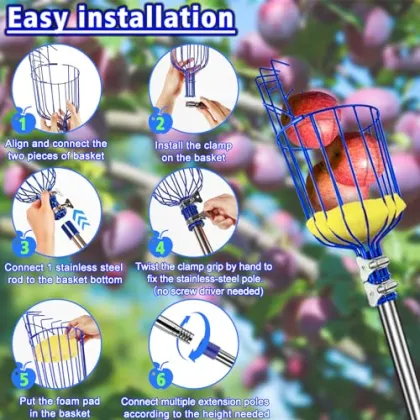 Telescopic Fruit Picker Pole for Apples and Avocados