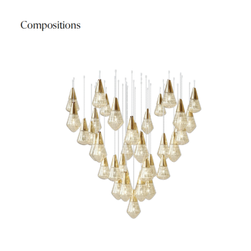 Modern luxury big custom hall crystal led chandeliers