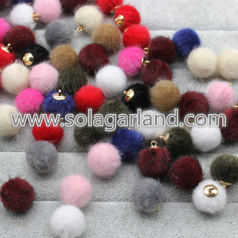 Mink Fur Ball Pompom Pom Ball Charm Pendants