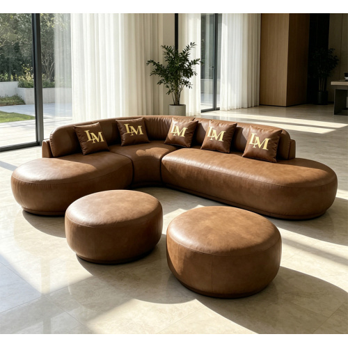 Sofa Fabrik Lengkung Itali Mewah untuk Lobi Hotel