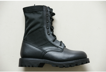 100% Genuine Leather Tactical Military Army Boots with 900D Oxford Fabric