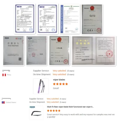 China Factory Wholesale Car Washer Wiper and Water Spray Wiper Blades