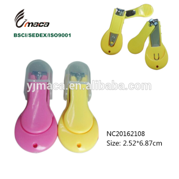 OEM factory yellow mini nail care finger plastic baby nail clipper