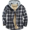 Herren -Flanellhemdjacke mit Kapuze