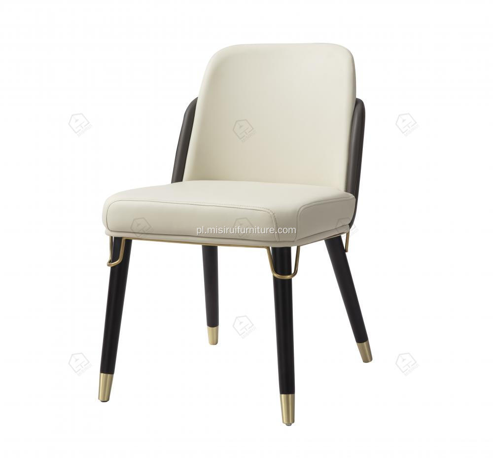 Włoski lekki luksusowe krzesło z jadalni z litego drewna