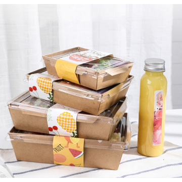 Envase de comida biodegradable personalizado Caja de papel Kraft