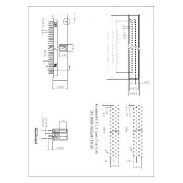 1.27*2.54 mm tht encabezado de caja recta/vertical 180 ° H = 5.90