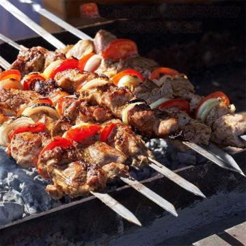 Outdoor BBQ Grilled Chicken Wings with Vegetables