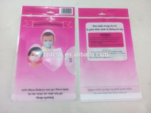 printed plastic opp poly bag with header