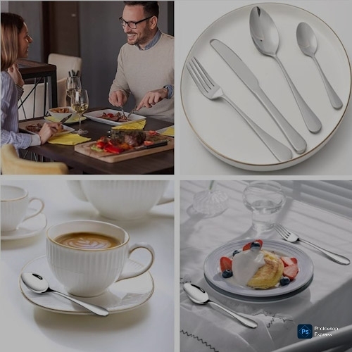 Modern Stainless Steel Spoon and Fork Set for Eco-Friendly Living