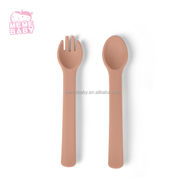 BPA Free Baby Silikon Feling Fork Spoon