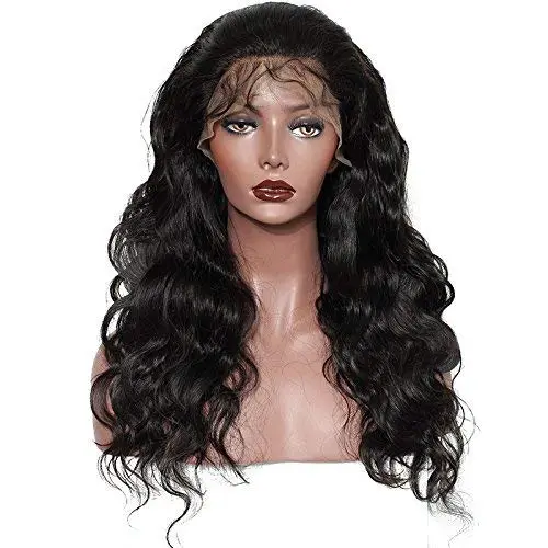 9A 13x4 13x6 Unprocessed Brazilian Remy Body Wave Pre Plucked Bleached Knots  Thick Full Lace Wigs Natural Color 16inch