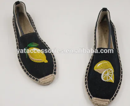 Lady Stylish Embroidery Canvas Espadrille Shoes