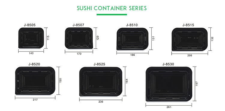 Our sushi trays are a perfect size to put your rolls, our lid and container protect your sushi rolls from crushing and make it easy to package in your favorite to go delivery back. Clear lid make it perfect for showing off your specialty rolls.