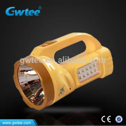 Rechargeable outdoor powerful searchlight lighting with sidelight