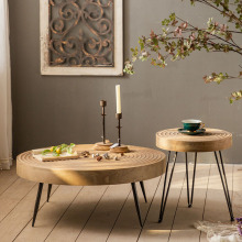 Table d&#39;appoint artisanale extensible