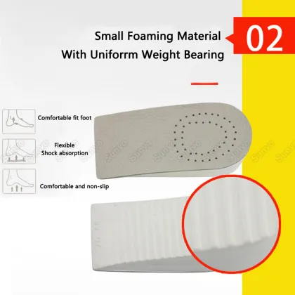 Sunvo Invisible Height Increased Insoles for Men Elevator Shoes Inserts Half Breathable Leather Heightening Insole Lift Heel Pad