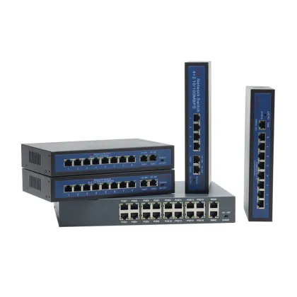 8 Port POE Switch 10/100Mbps with 52V Power Supply for IP Camera Networks