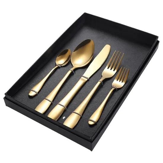 24-Piece Stainless Steel Gold Flatware Set - Perfect for Family Dinners and Parties