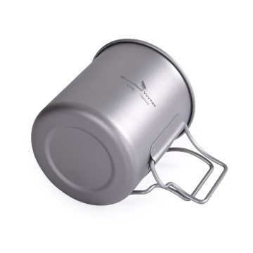 Boundless Voyage Folding Handle 420ml Camping Hiking Pot Titanium Mug
