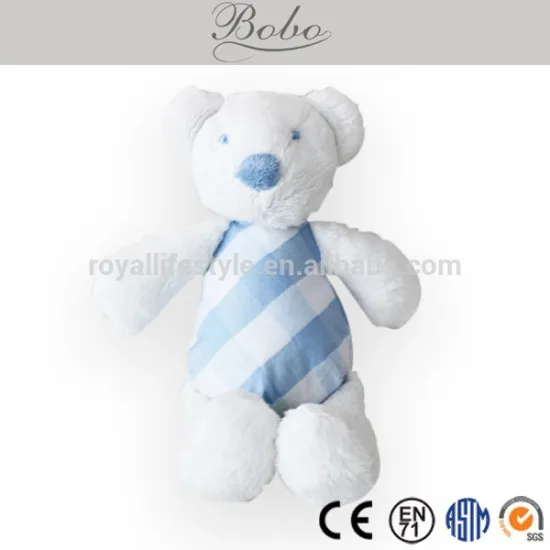 Cute Plush Toy Stuffed Bear with plaid cloth for kids