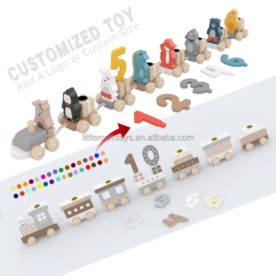 Montessori Wooden Train and Building Blocks Set - Early Educational Toy for Kids