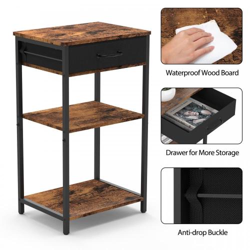 Industrial Printer Holder Table with Drawer