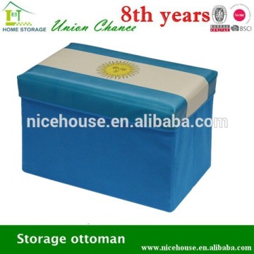 European style non woven storage ottoman with Argentina flag for promotion
