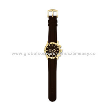 Chronograph Watch with Metal Case and Silicone Band