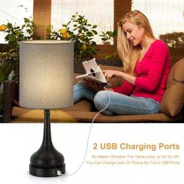 Minimalist Nightstand Bedside Lamps with USB Charging Ports