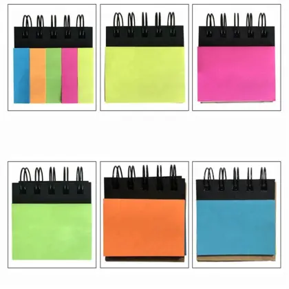 Multi-layer Logo Printed Fluorescent Sticky Notes Notebook