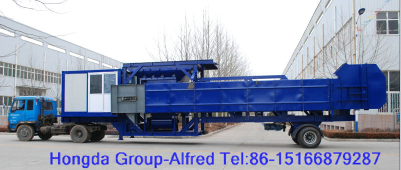 Hongda 80 Ton Lyb1000 Mobile Asphalt Mixing Plant