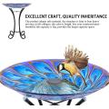 Outdoor Glass Bird Bath Peacock Decor