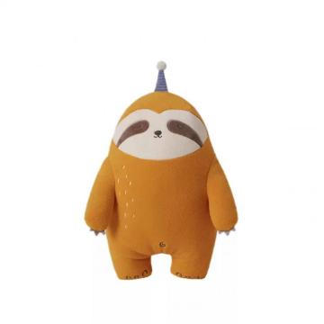 Cute orange sloth sleeping pillow plush toy