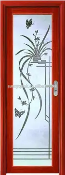 wooden color aluminium casement door from China supplier