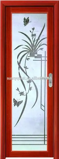 wooden color aluminium casement door from China supplier