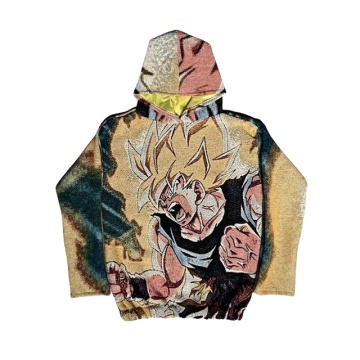 Custom Spring Street Wear Jacquard Hoodie Knitted Tapestry Sweatshirt for Women