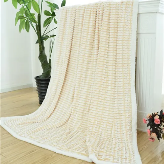 Amazon hot sell Plush lamb double blanket Custom Logo Soft Warm sherpa blankets for winter