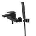 Black Wall Mounted Tub Faucet With Sprayer