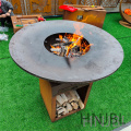 Wood Burning Corten Outdoor Barbecue