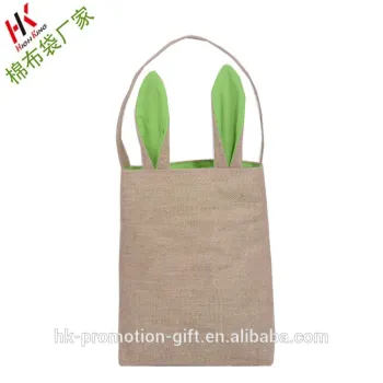 Jute Easter bunny ears gift bag.