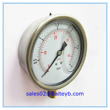150mm(6.0") stainless steel natural gas glycerin filled pressure gauge suppliers,psi