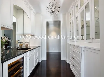 White shaker door Contemporary Butler Pantry